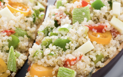 Berenjenas rellenas de quinoa y verduras